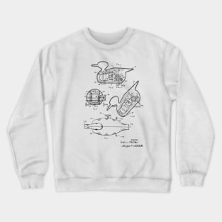 Diving Duck Toy Vintage Patent Hand Drawing Crewneck Sweatshirt